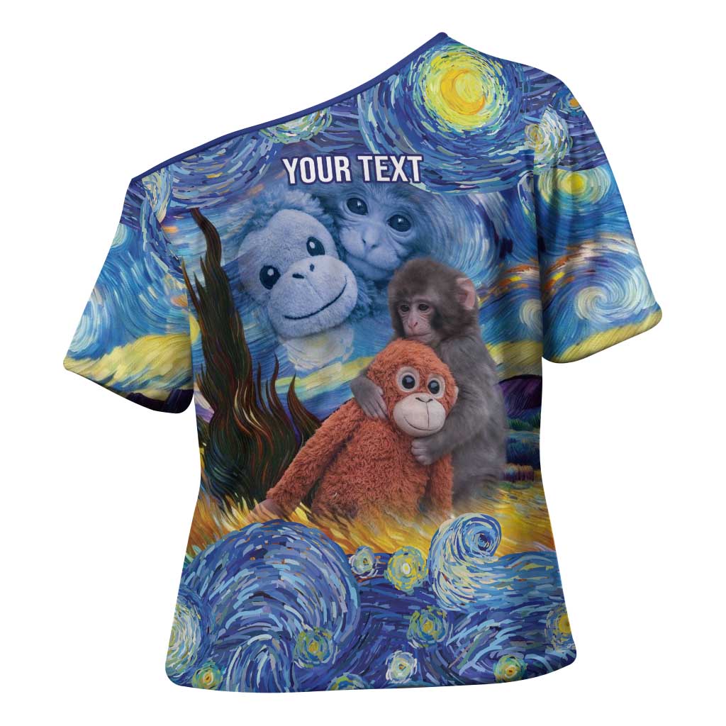 Baby Monkey Punch Personalized Cross Shoulder Shirt Starry Night Inspired