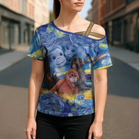 Baby Monkey Punch Personalized Cross Shoulder Shirt Starry Night Inspired