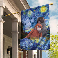 Baby Monkey Punch Personalized Garden Flag Starry Night Inspired
