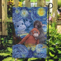 Baby Monkey Punch Personalized Garden Flag Starry Night Inspired