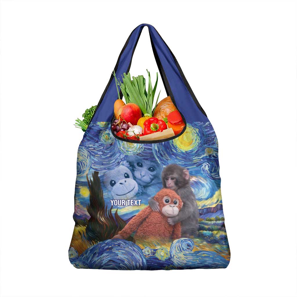 Baby Monkey Punch Personalized Grocery Bag Starry Night Inspired
