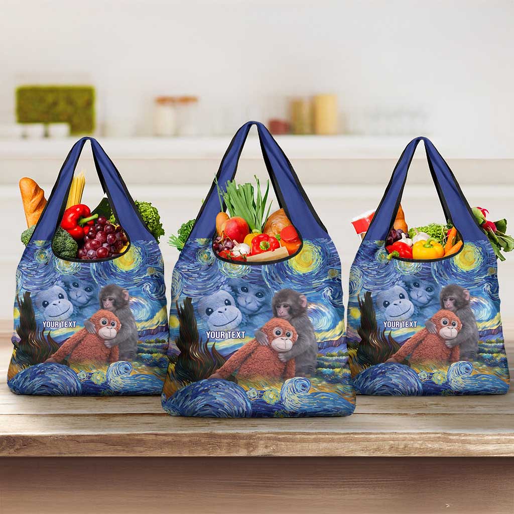 Baby Monkey Punch Personalized Grocery Bag Starry Night Inspired