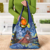 Baby Monkey Punch Personalized Grocery Bag Starry Night Inspired