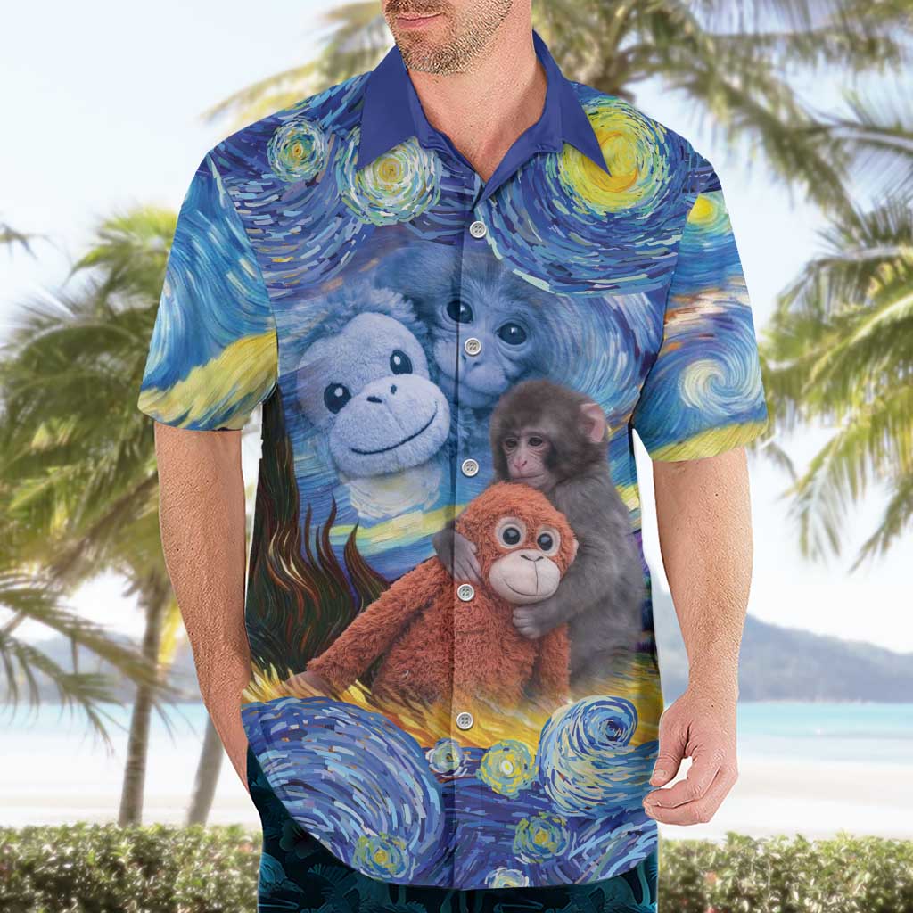 Baby Monkey Punch Personalized Hawaiian Shirt Starry Night Inspired