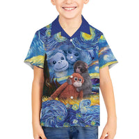 Baby Monkey Punch Personalized Hawaiian Shirt Starry Night Inspired