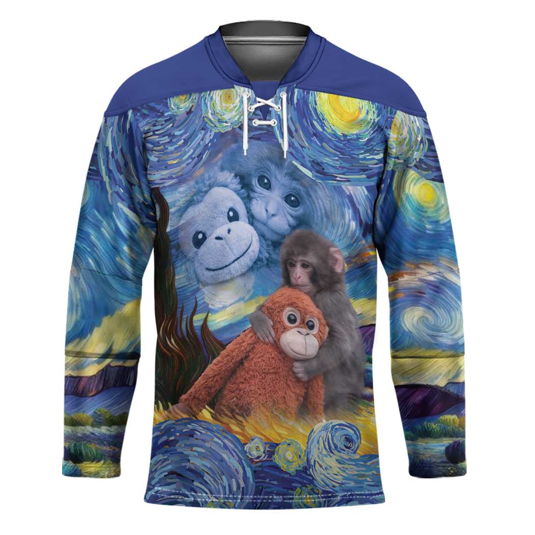 Baby Monkey Punch Personalized Hockey Jersey Starry Night Inspired
