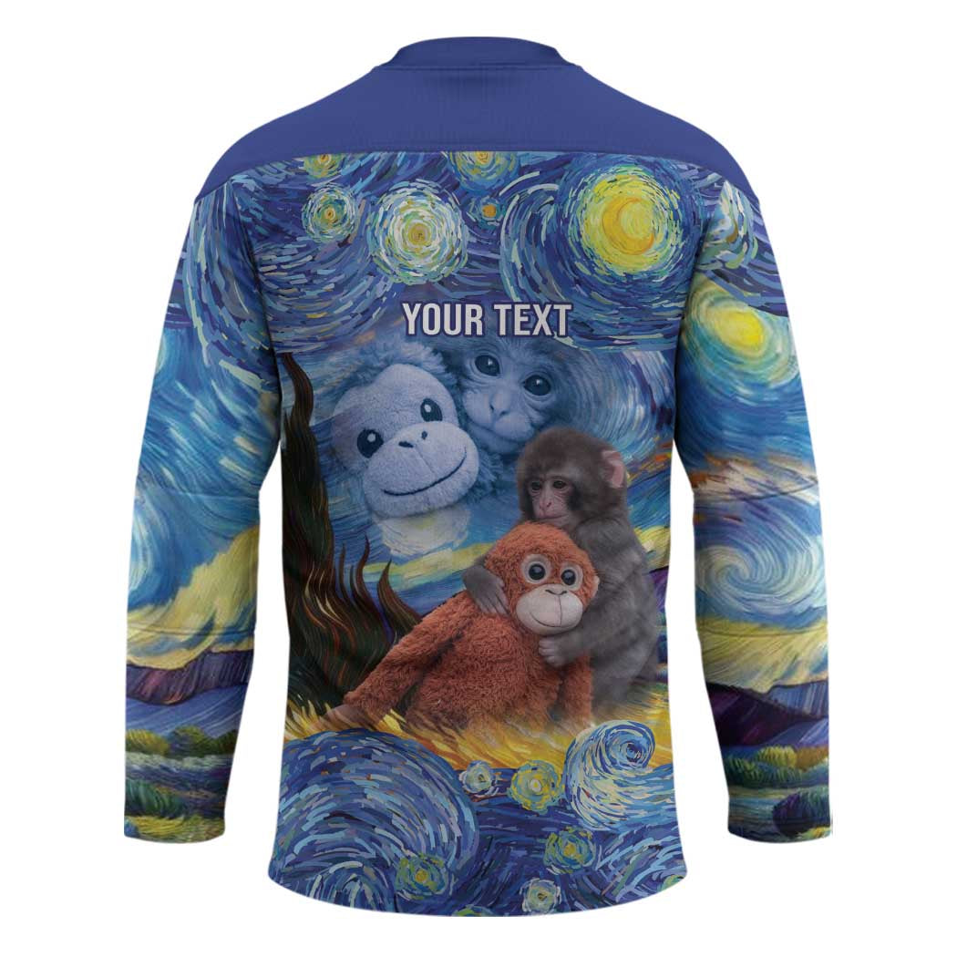 Baby Monkey Punch Personalized Hockey Jersey Starry Night Inspired