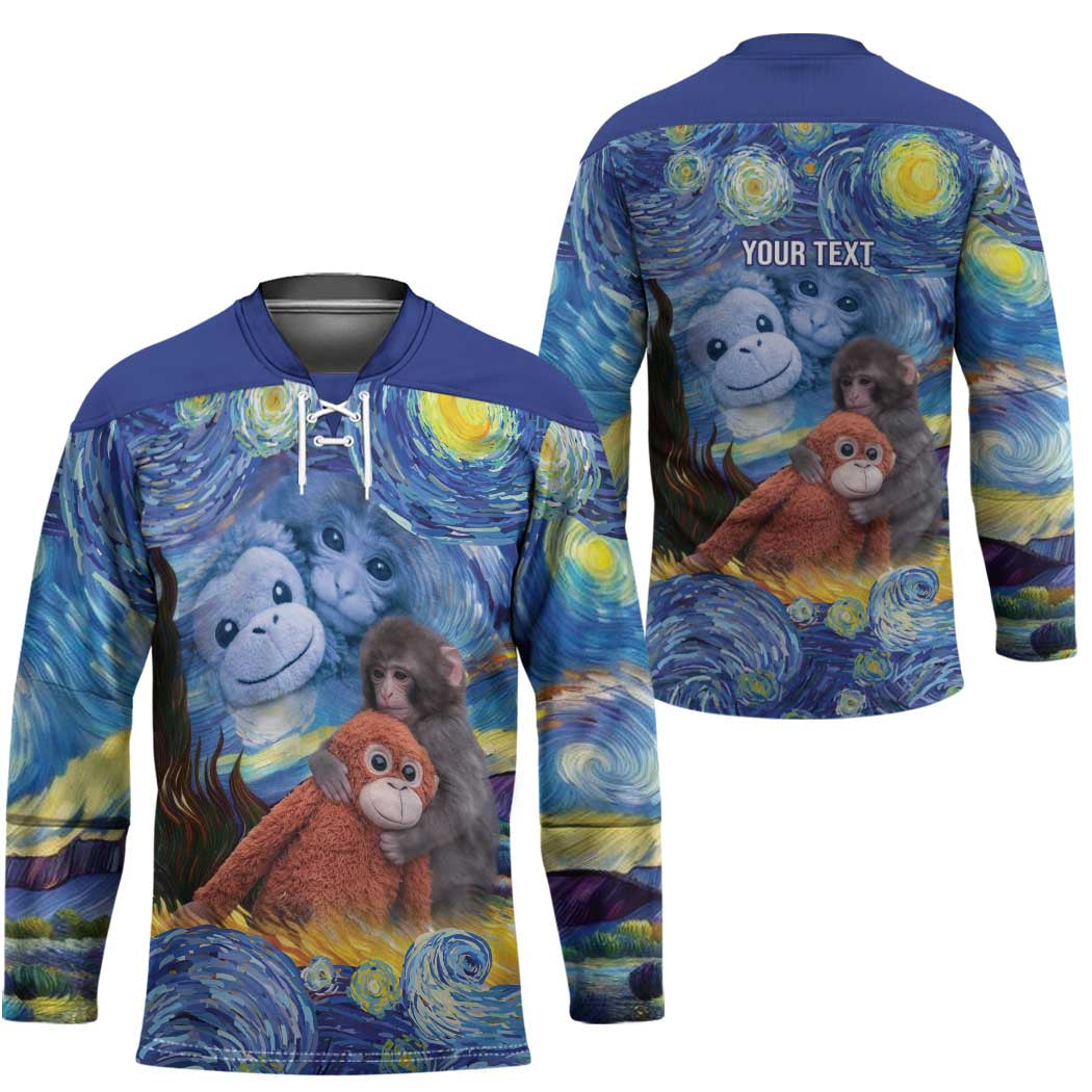 Baby Monkey Punch Personalized Hockey Jersey Starry Night Inspired