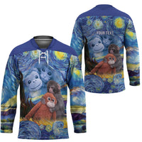Baby Monkey Punch Personalized Hockey Jersey Starry Night Inspired