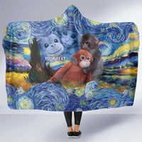 Baby Monkey Punch Personalized Hooded Blanket Starry Night Inspired