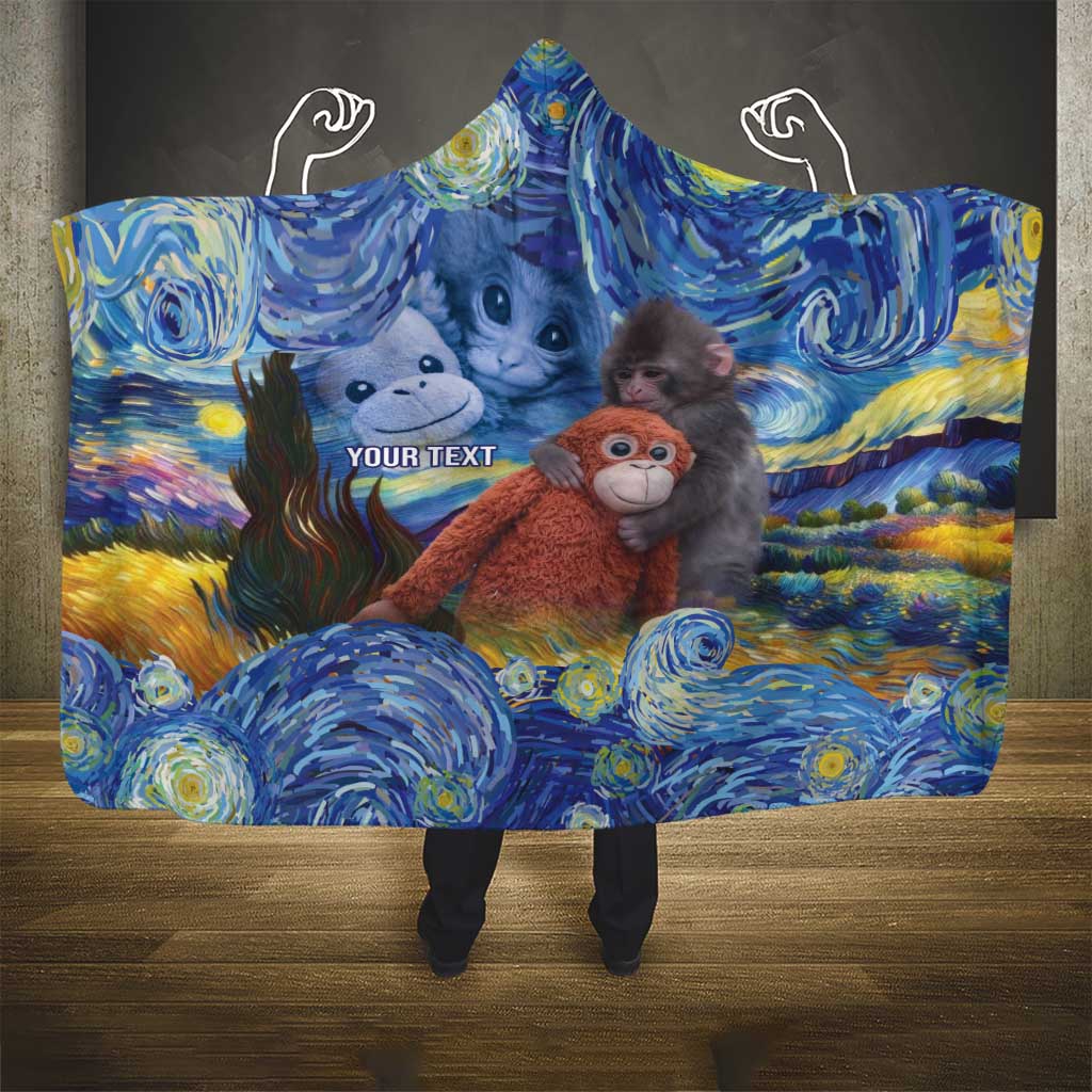 Baby Monkey Punch Personalized Hooded Blanket Starry Night Inspired