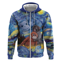 Baby Monkey Punch Personalized Hoodie Starry Night Inspired