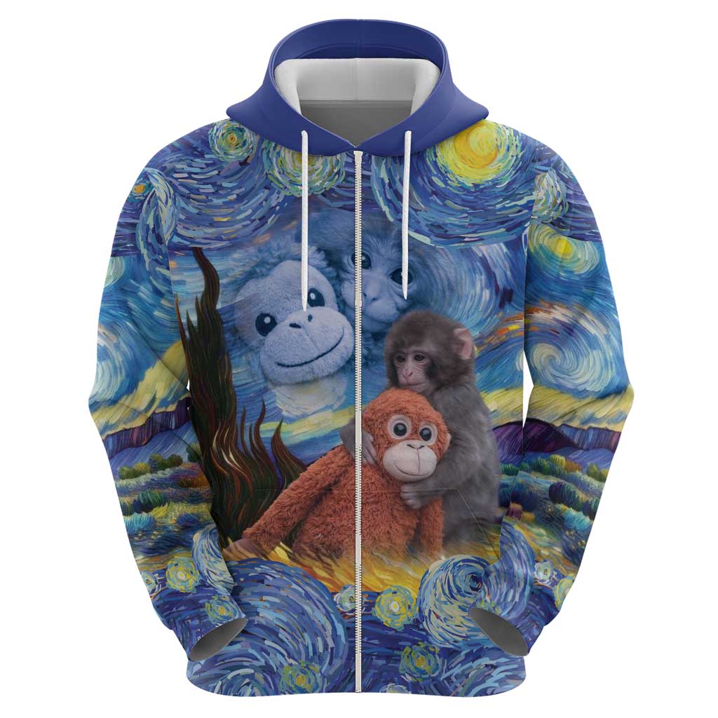 Baby Monkey Punch Personalized Hoodie Starry Night Inspired