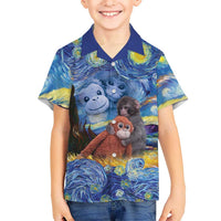 Baby Monkey Punch Personalized Kid Hawaiian Shirt Starry Night Inspired