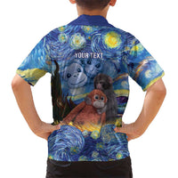 Baby Monkey Punch Personalized Kid Hawaiian Shirt Starry Night Inspired
