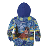 Baby Monkey Punch Personalized Kid Hoodie Starry Night Inspired