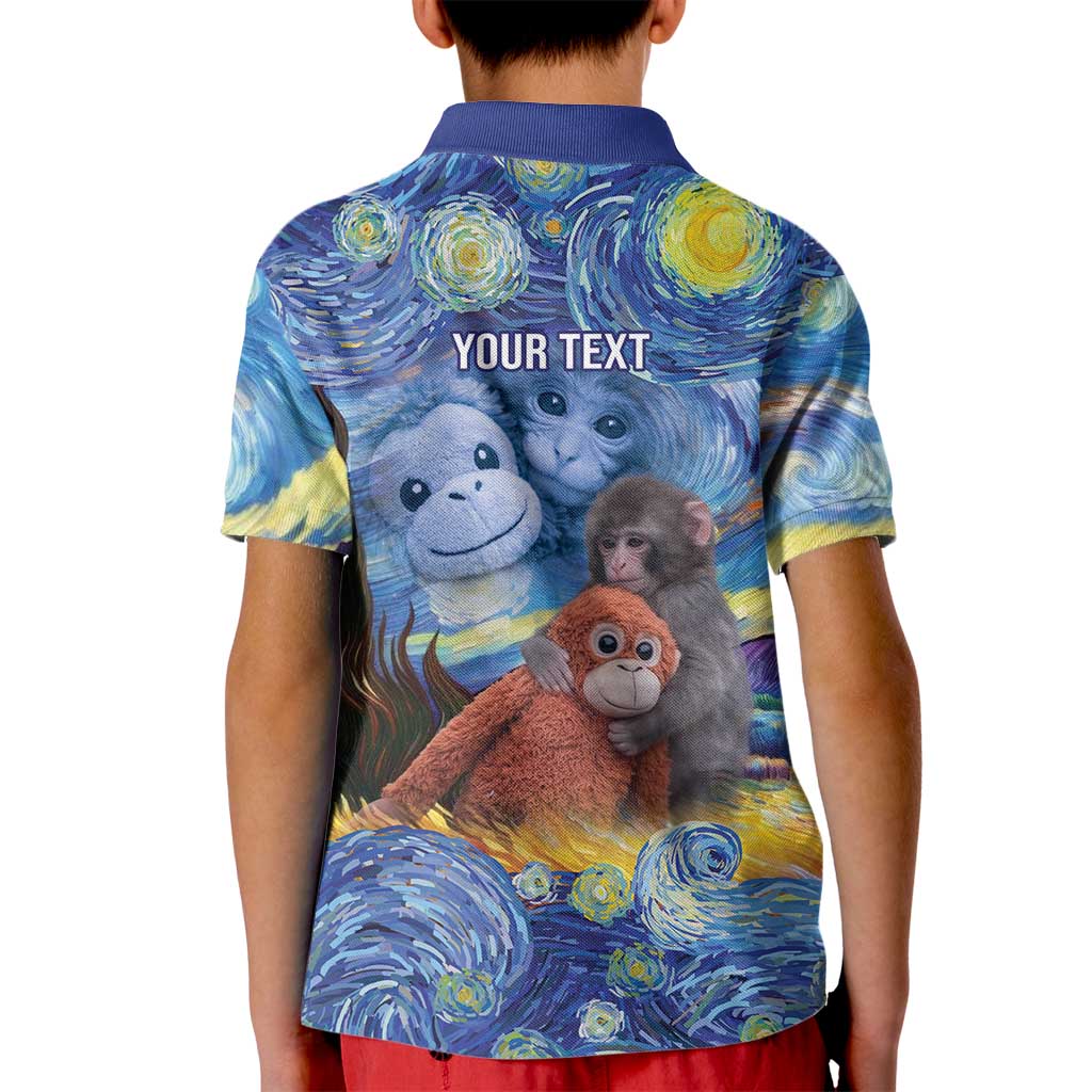Baby Monkey Punch Personalized Kid Polo Shirt Starry Night Inspired