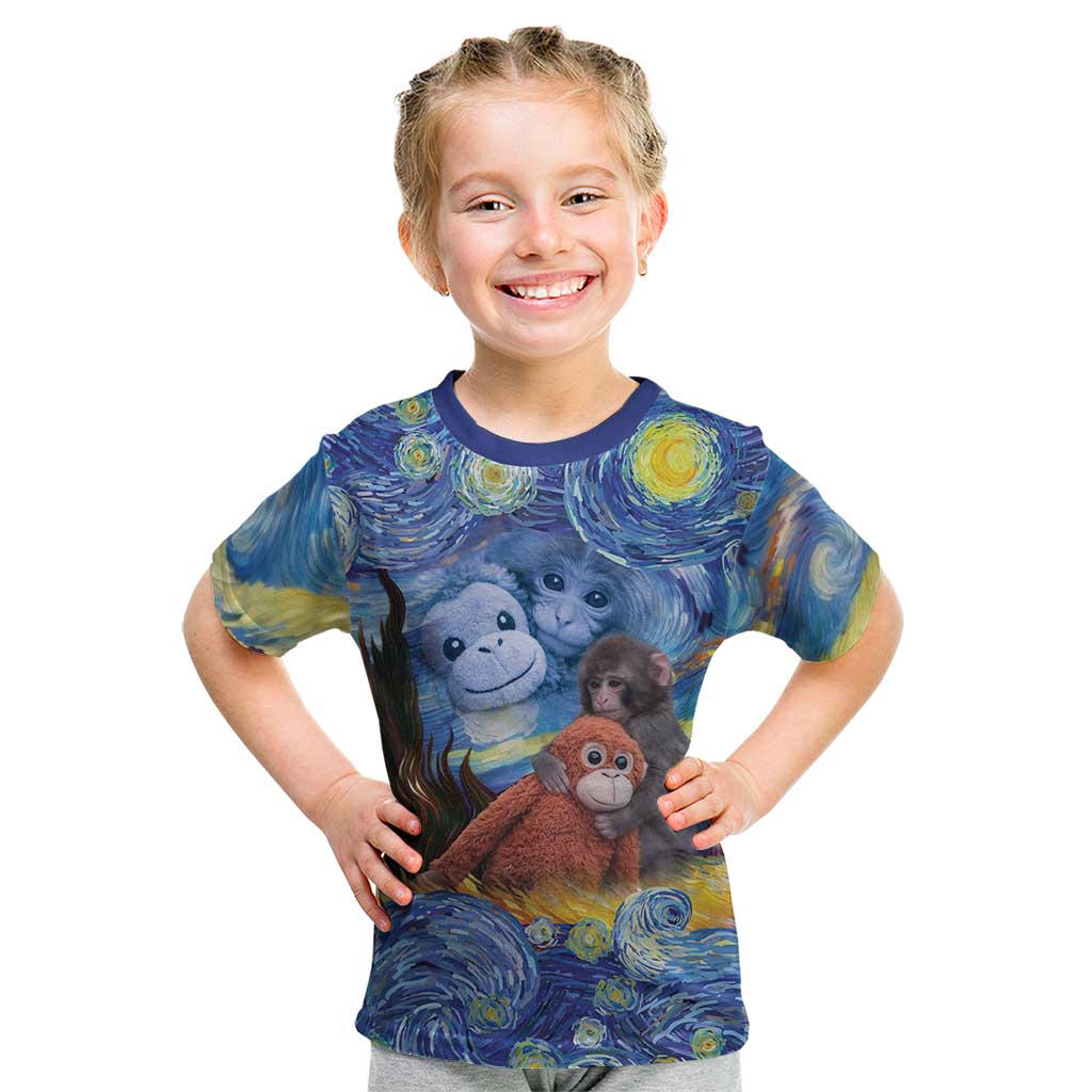 Baby Monkey Punch Personalized Kid T Shirt Starry Night Inspired