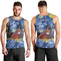 Baby Monkey Punch Personalized Men Tank Top Starry Night Inspired