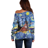 Baby Monkey Punch Personalized Off Shoulder Sweater Starry Night Inspired