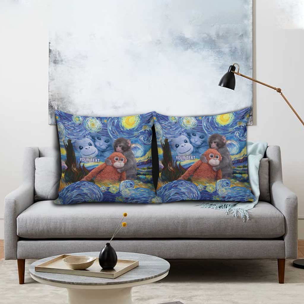 Baby Monkey Punch Personalized Pillow Cover Starry Night Inspired