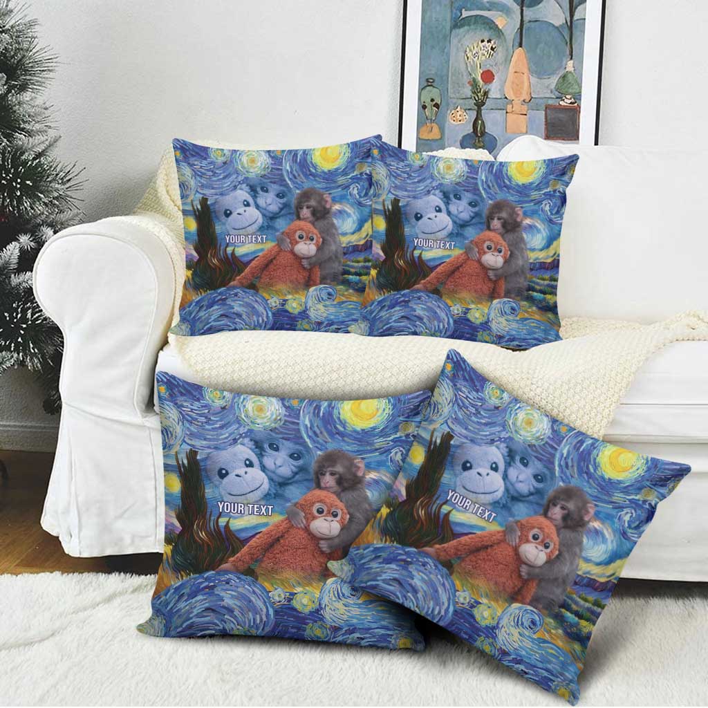 Baby Monkey Punch Personalized Pillow Cover Starry Night Inspired