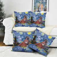 Baby Monkey Punch Personalized Pillow Cover Starry Night Inspired