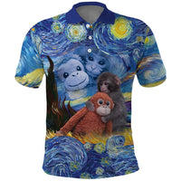 Baby Monkey Punch Personalized Polo Shirt Starry Night Inspired
