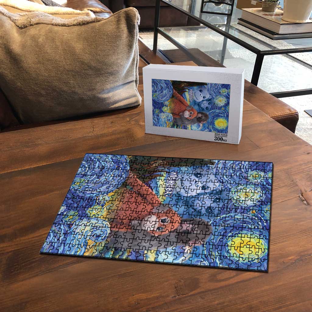 Baby Monkey Punch Personalized Puzzle Starry Night Inspired