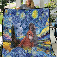 Baby Monkey Punch Personalized Quilt Starry Night Inspired