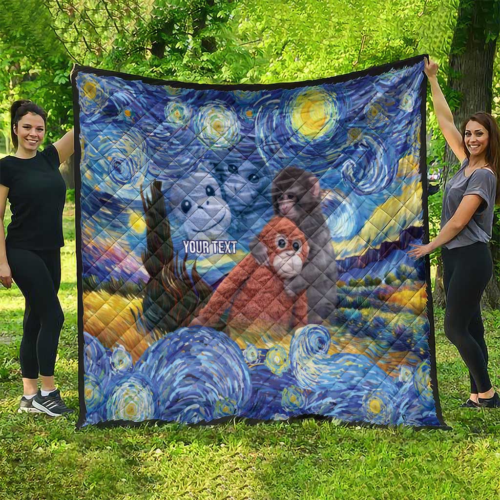 Baby Monkey Punch Personalized Quilt Starry Night Inspired