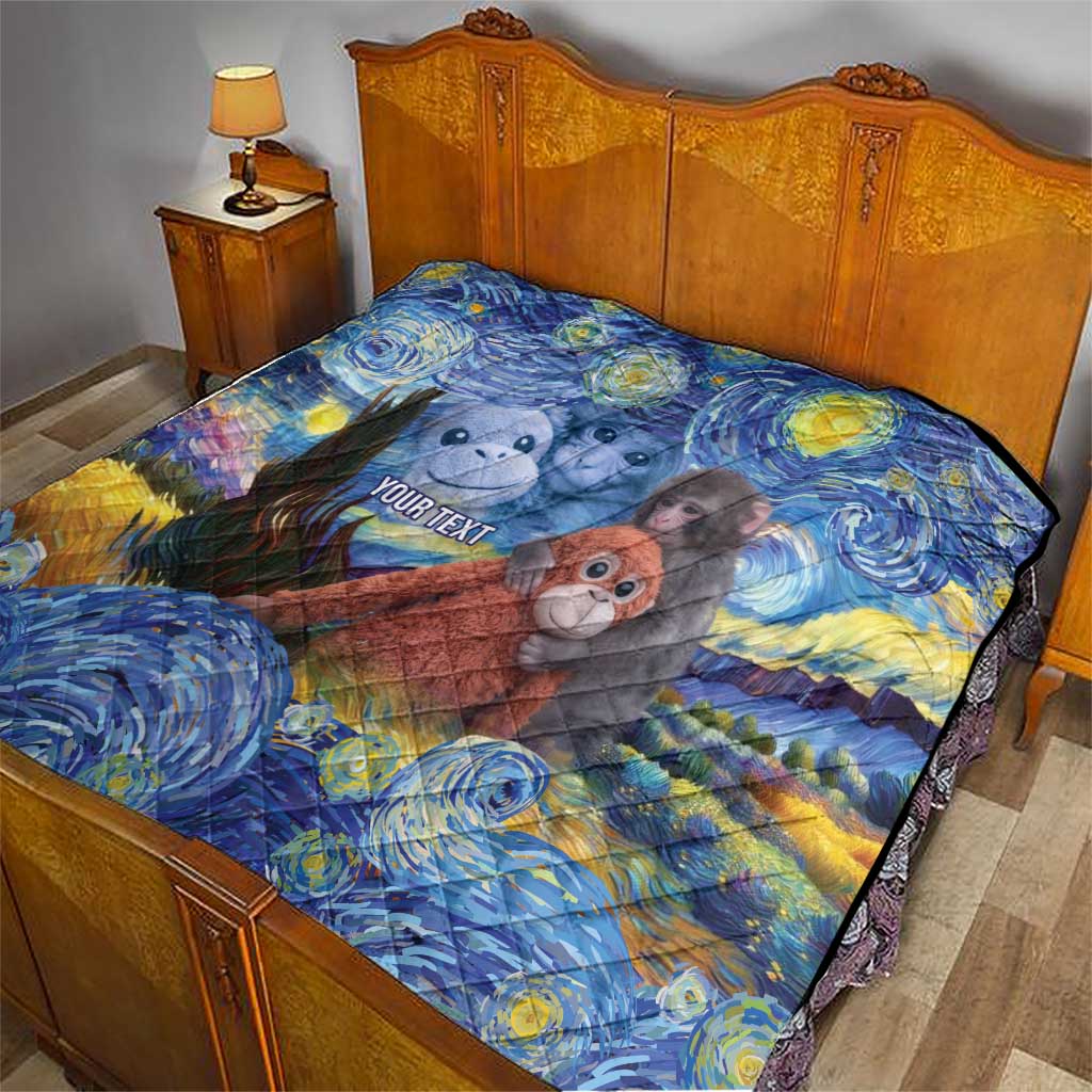 Baby Monkey Punch Personalized Quilt Starry Night Inspired