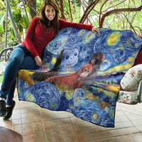 Baby Monkey Punch Personalized Quilt Starry Night Inspired