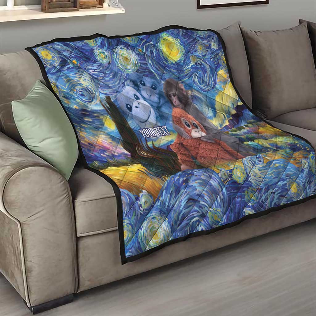 Baby Monkey Punch Personalized Quilt Starry Night Inspired