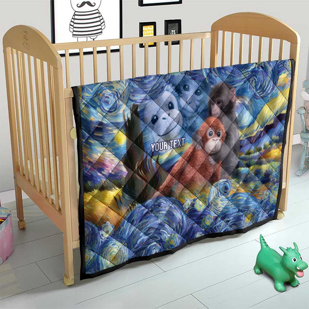Baby Monkey Punch Personalized Quilt Starry Night Inspired