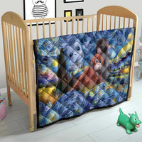 Baby Monkey Punch Personalized Quilt Starry Night Inspired