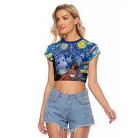 Baby Monkey Punch Personalized Raglan Cropped T Shirt Starry Night Inspired