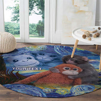 Baby Monkey Punch Personalized Round Carpet Starry Night Inspired