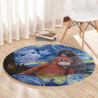 Baby Monkey Punch Personalized Round Carpet Starry Night Inspired