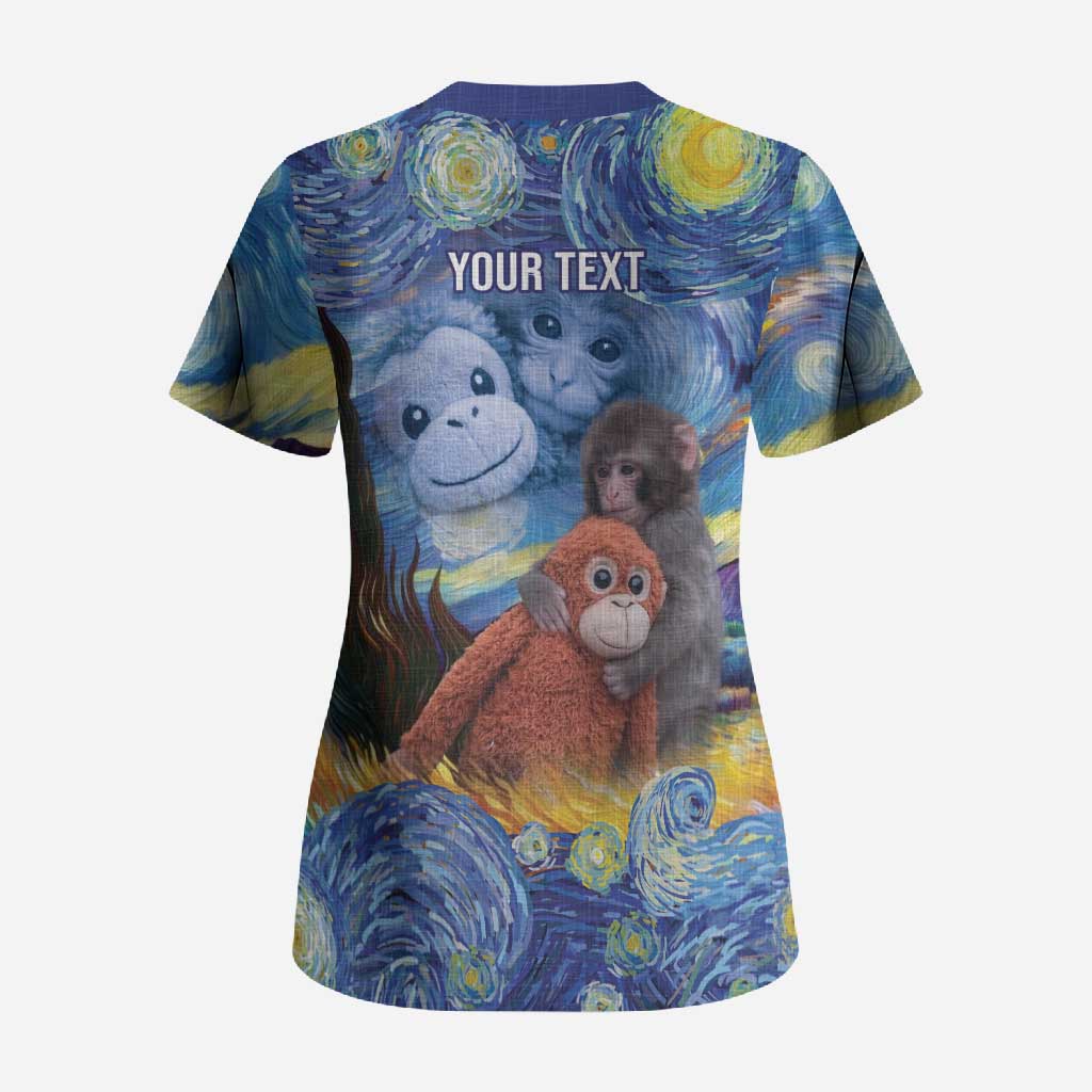 Baby Monkey Punch Personalized Scrub Top Starry Night Inspired