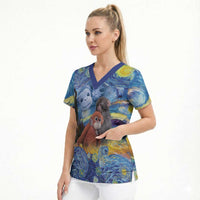 Baby Monkey Punch Personalized Scrub Top Starry Night Inspired