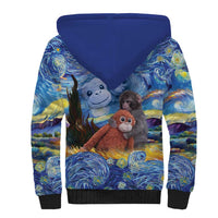 Baby Monkey Punch Personalized Sherpa Hoodie Starry Night Inspired