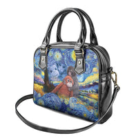 Baby Monkey Punch Personalized Shoulder Handbag Starry Night Inspired