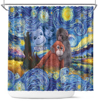 Baby Monkey Punch Personalized Shower Curtain Starry Night Inspired