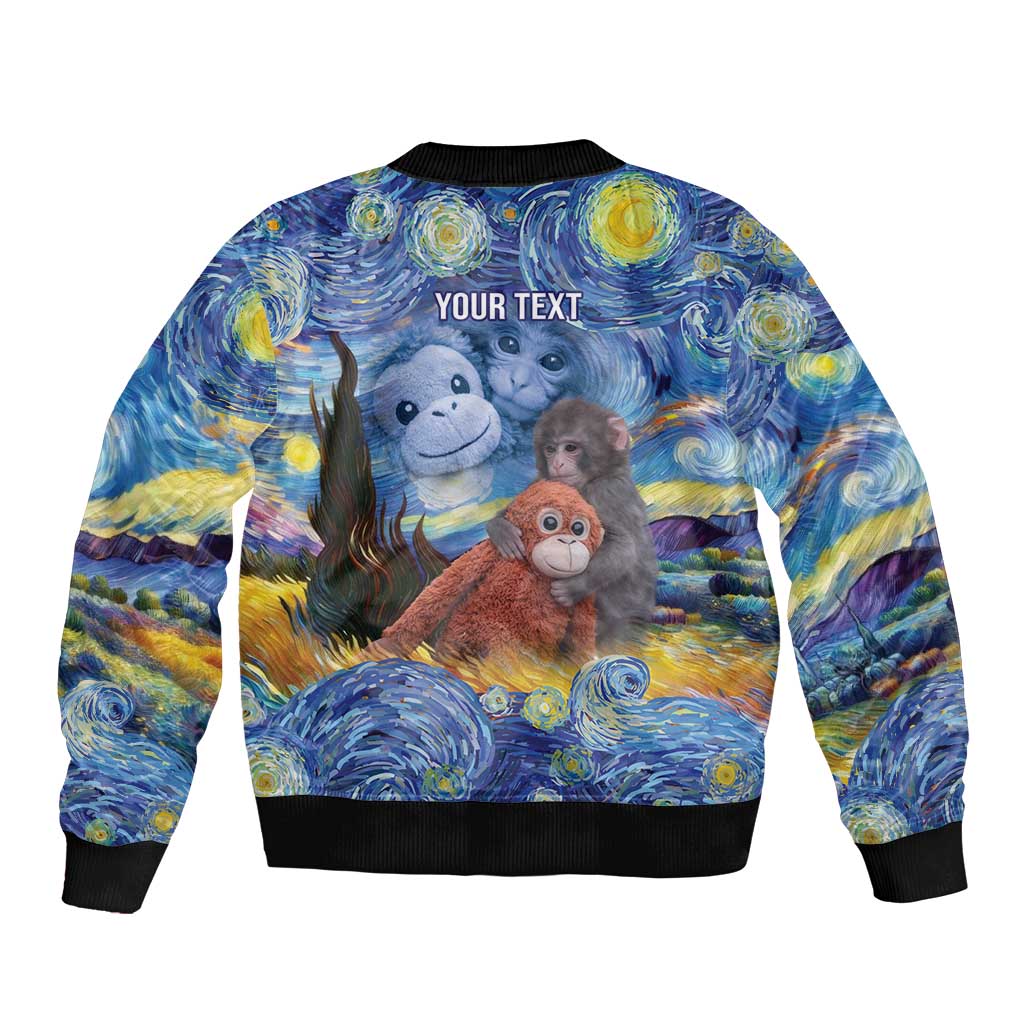 Baby Monkey Punch Personalized Sleeve Zip Bomber Jacket Starry Night Inspired