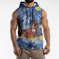 Baby Monkey Punch Personalized Sleeveless Hoodie Starry Night Inspired