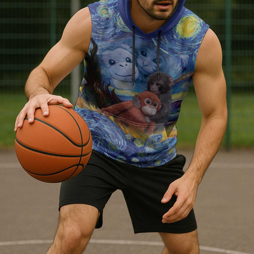 Baby Monkey Punch Personalized Sleeveless Hoodie Starry Night Inspired