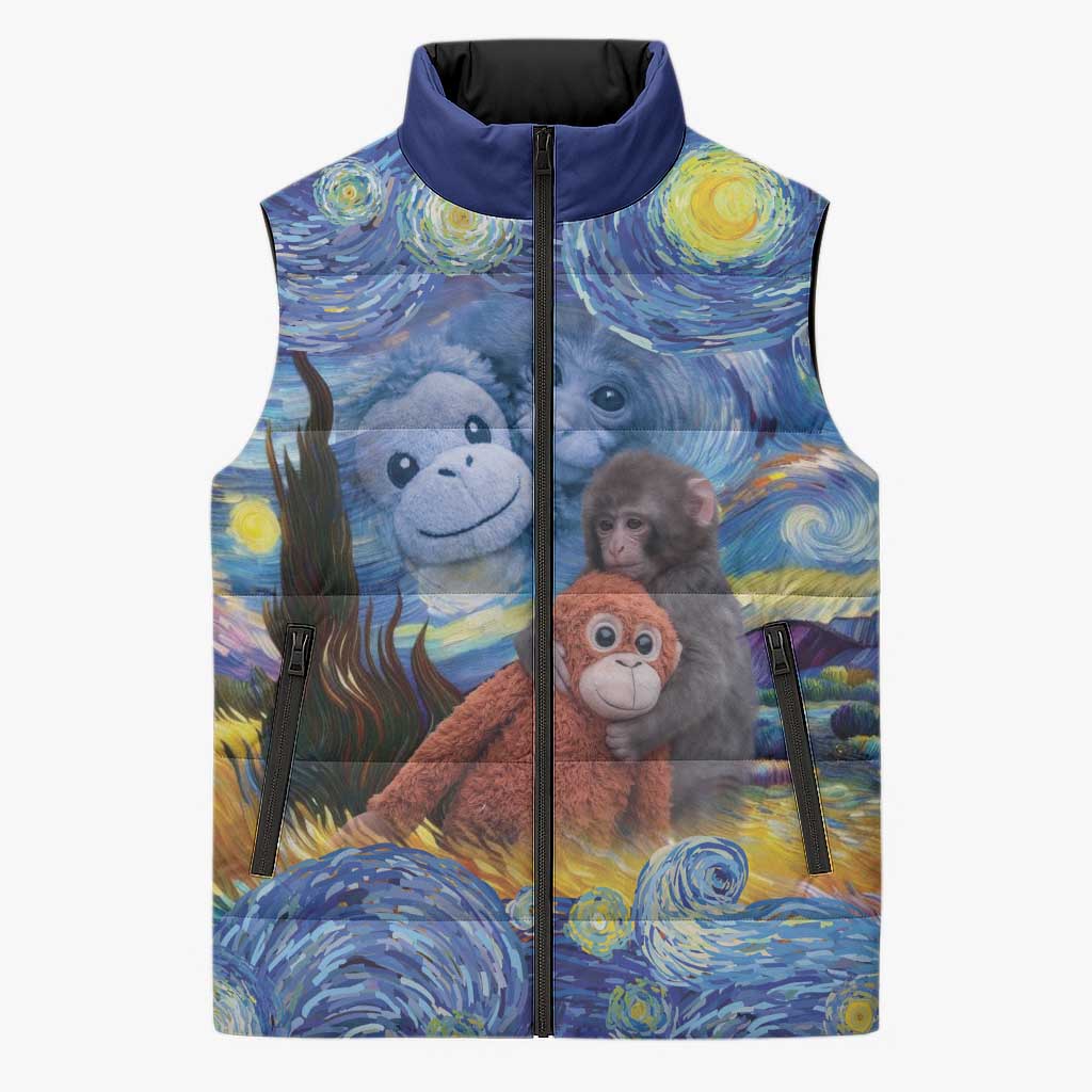Baby Monkey Punch Personalized Sleeveless Puffer Jacket Starry Night Inspired