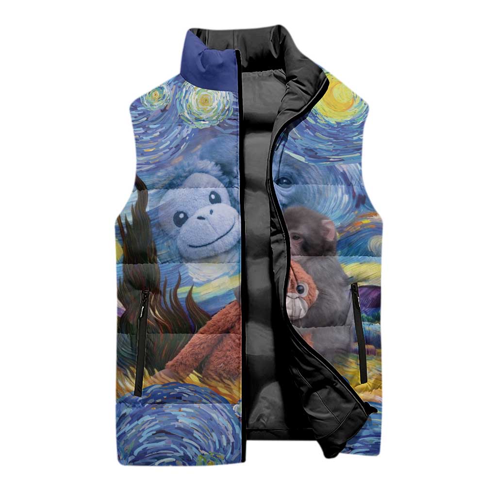 Baby Monkey Punch Personalized Sleeveless Puffer Jacket Starry Night Inspired
