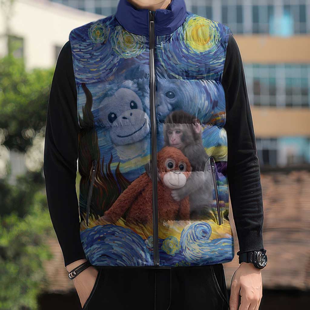 Baby Monkey Punch Personalized Sleeveless Puffer Jacket Starry Night Inspired